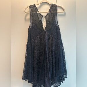 Free People Lace V-Neck Mini Dress NWT
